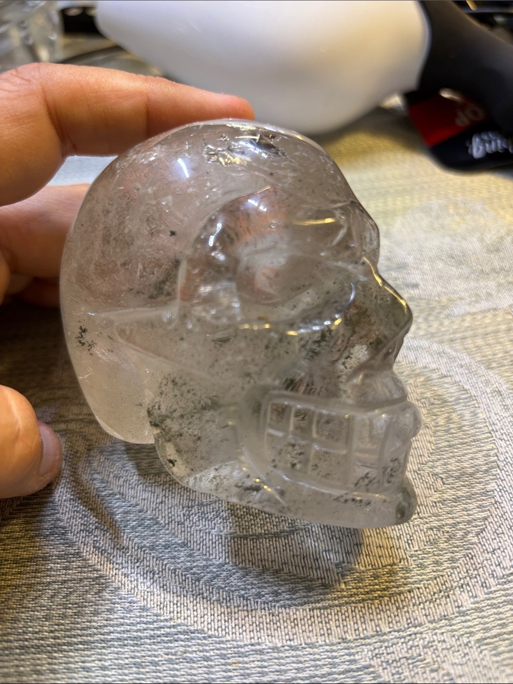 Clear Crystal Skull Decorative Accent
